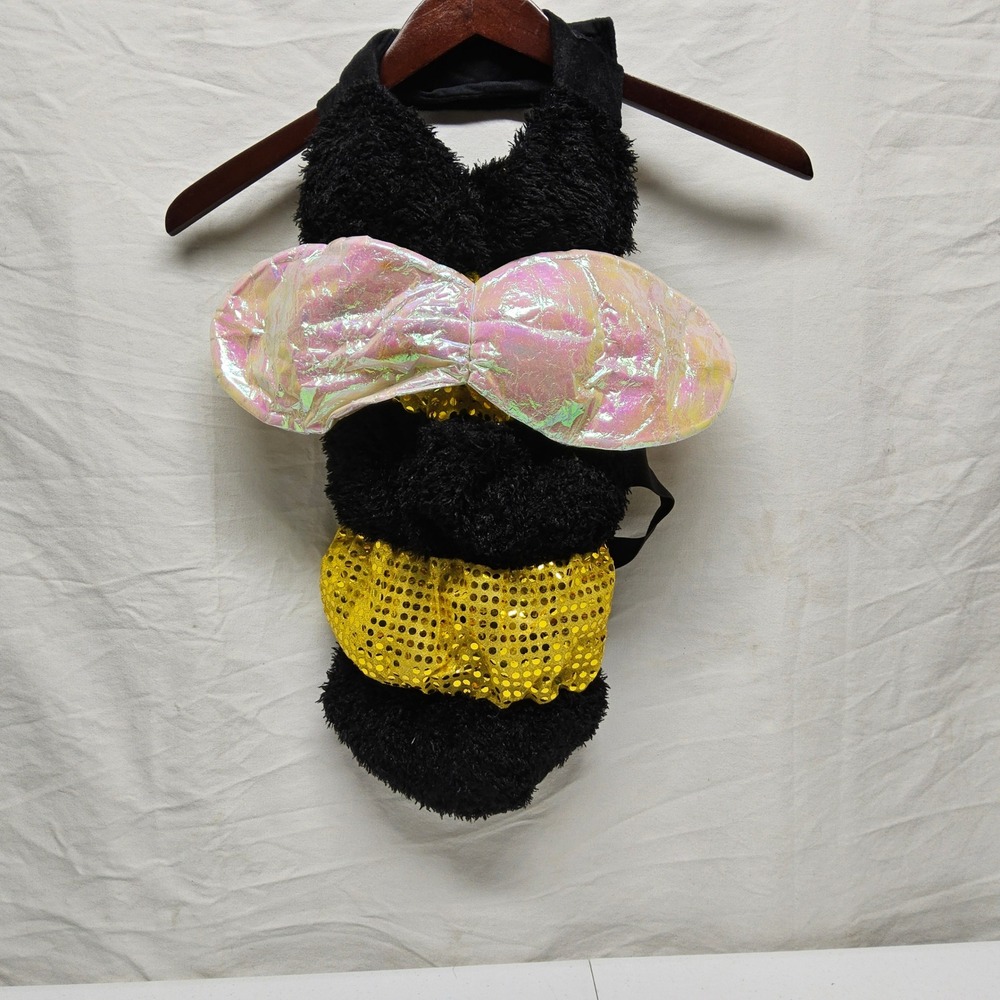 Tom's Toy International Bumble Bee Pet Costume Large Black Yellow Sequin Wings